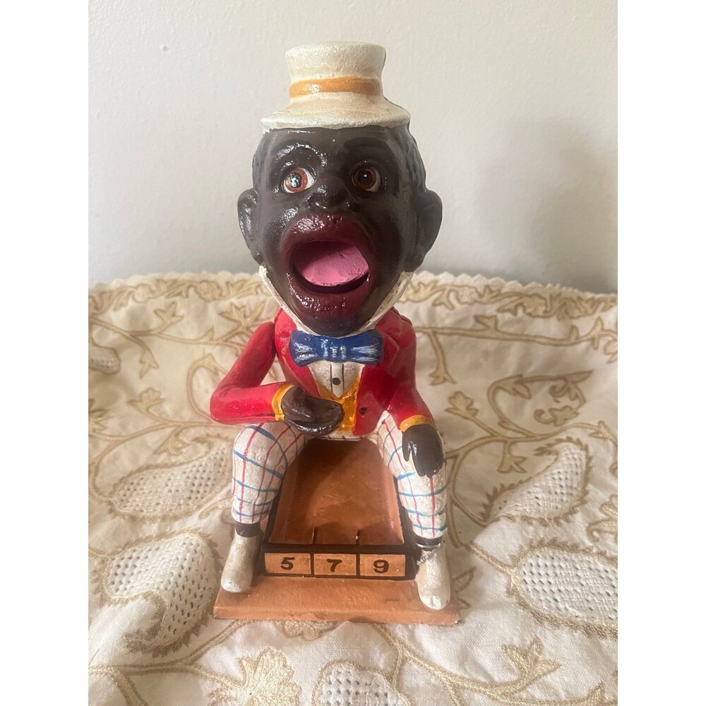 Antique Jolly Black Americana Cast Iron Game